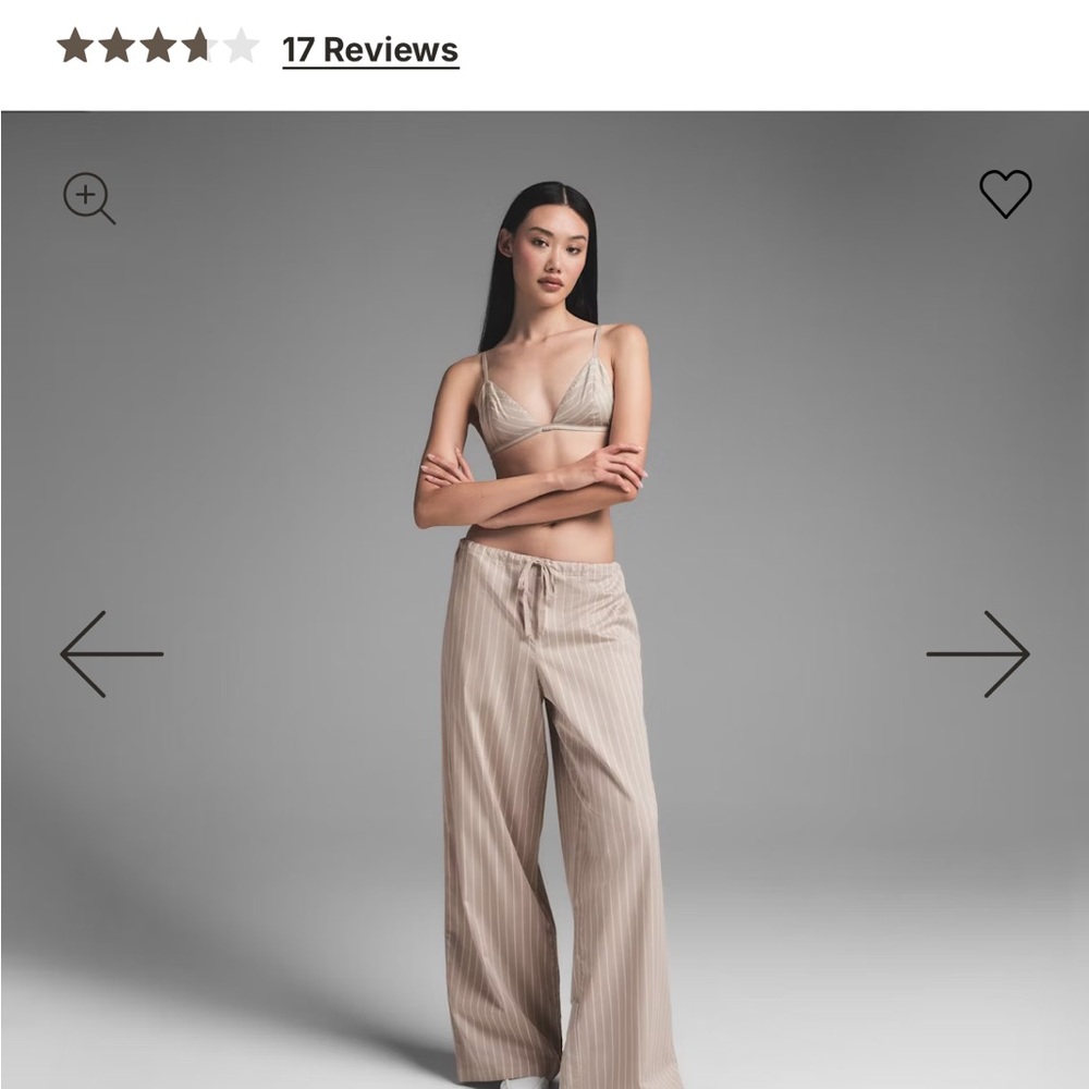 SKIMS Stone Stripe Cotton Poplin Pants
